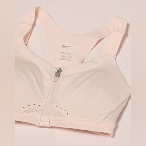 Bby pink Nike Alpha High Support Padded Compression Zip Front Sports Bra XS(A-C)